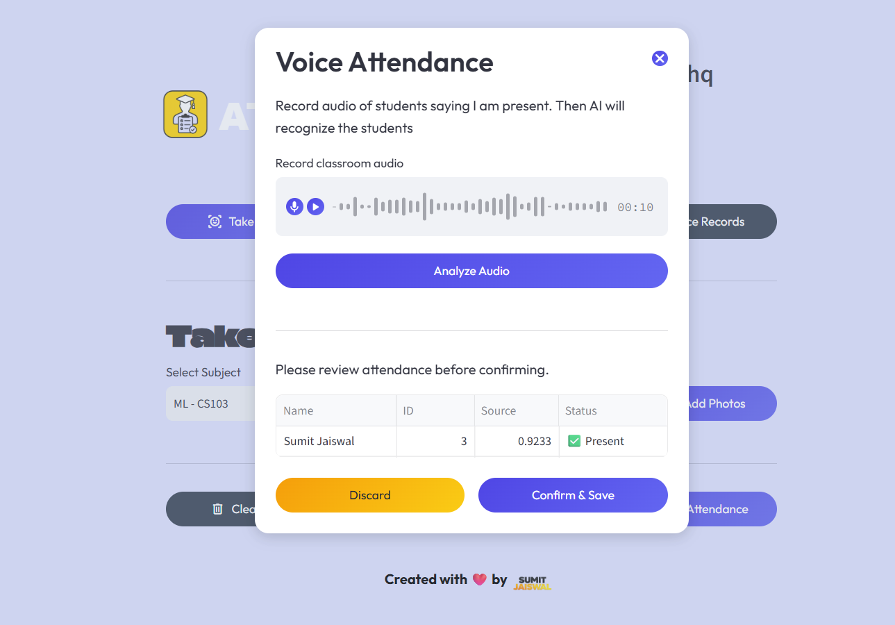 Voice Attendance